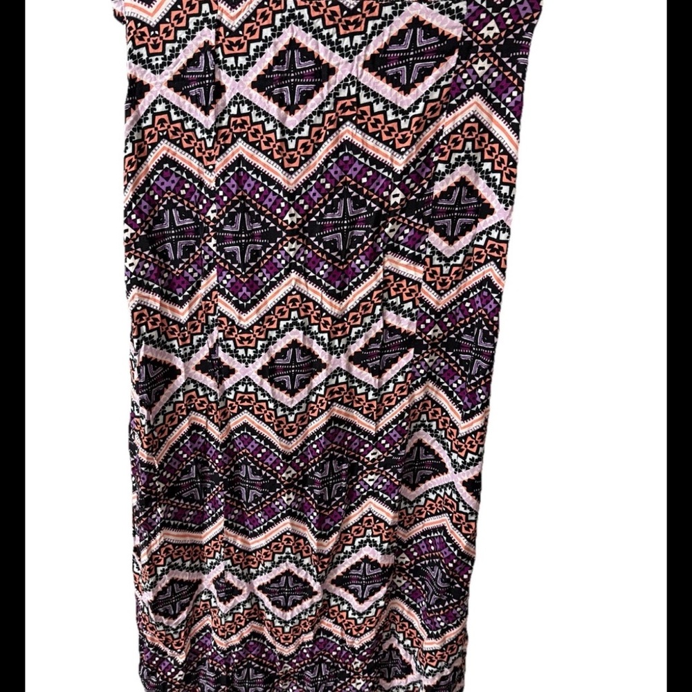 Express Purple and Pink Patterned Maxi Skirt
